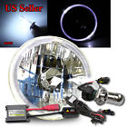 Knockoffparts006110 Kno White Led Halo Round Clear Crystal Headlight Bucket Diy