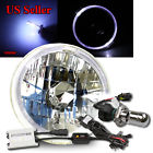 Knockoffparts006176 Kno White Led Halo Round Bixenon Crystal Headlight Bucket Hid