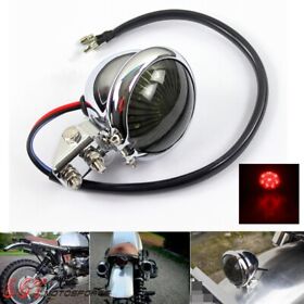 Us-tl-698-ch Led Rear Brake Taillight Smoke And Red Lens For Harley Cafe Racer Chopper Bobber