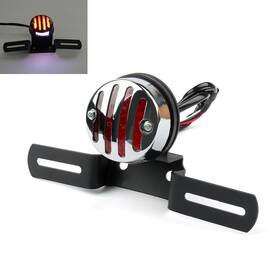 Tl-469-chrome Madhornets Motorcycle Tail Brake License Plate Holder For Bobber Cafe Racer Chrome E