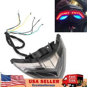 Tl-484-blue Madhornets Rear Brake Turn Signals Taillight For Kawasaki Ninja 250r 300 2013-2017 Blue Usa