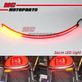 Mc1ttlst36rdrdywpn005 Mc Motoparts Amp-z 37cm Red Integrated Led Tail Light Bar Tube For Honda Motorcycles