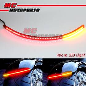 Mc1ttlst40rdrdywpn006 Mc Motoparts Amp-z 42cm Red With Signal Light Led Tail Bar Tube For Kawasaki