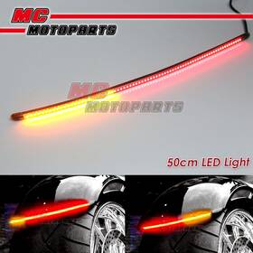 Mc1ttlst50smrdywpn005 Mc Motoparts Amp-z 49cm Smoke With Signal Light Led Tail Bar Tube For Honda Motorcycles