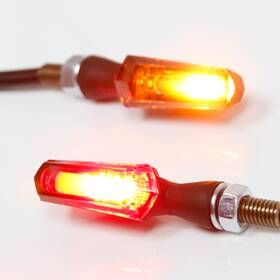 Mcrctslt225smrdsn24001 Mc Motoparts 1 Pair Cob Led Brake Turn Signal Indicator Light Wizard For Motorcycle