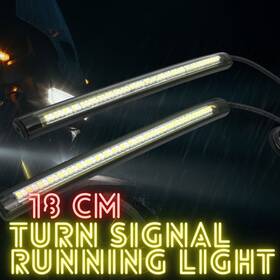 Cl3fattlsbc18whywcc0001 Mc Motorparts Yellow-white Led Turn Signal And Running Light Strips 18cm For Aprilia Rs Tuono