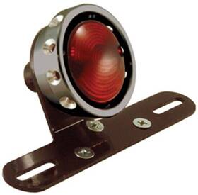 11257 Mid Usa Black Vintage Tail Light Lamp License Plate Bracket For Harley And Choppers