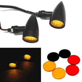 Lxecbus068 Miss Moly Black Motorcycle Led Turn Signals Amber Lights-black With Net