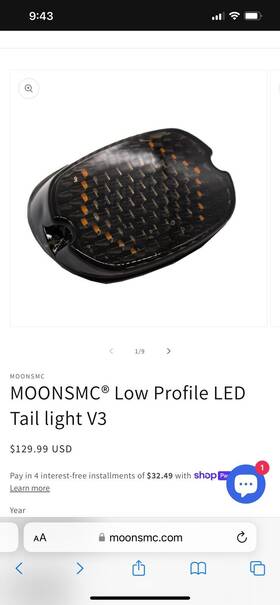 Mmc-tl-clrfxr-v3 Moons Mc V3 Clear Rear Low Profile Led Taillight M8 Fxlrs
