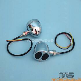 Us-tsl-515-chrd Mosobaba2021 2pc Led Bullet Running Turn Signal Brake Tail Light For Harley Dyna Bobber Honda