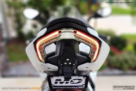 D-18pv4-c Motodynamic Sequential Turn Signal Led Tail Light Clear Fits 2018-2024 Ducati Panigale V4