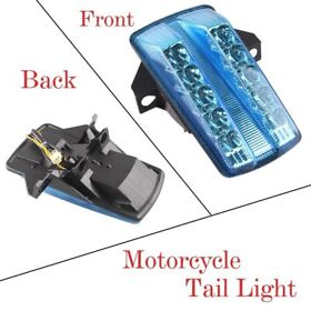 Motor Led Rear Taillight Brake Turn Signal Blue Lens For Suzuki Sv650 2003-2008