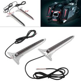 Motorshop168 550733139060 Abs Pair Led Rear Saddlebag Light Smoke Lens For Harley Touring Road King 93-13