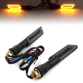 Nomura 310001182262 Black Universal Motorcycle Turn Signal Indicators Tail Amber Light 12v 15 Led