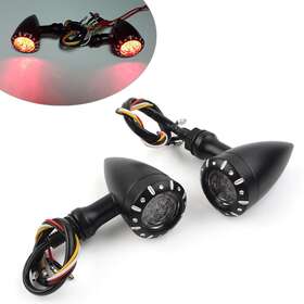 Oginodaisukeusa 211311346217 For Harley Led Red/amber Brake Blinker Turn Signal Tail Light Black Motorcycle