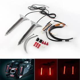 Onegogogo 550756385024 Led Rear Saddlebag Accents Light Smoke Lens For Harley Touring Road King Chrome