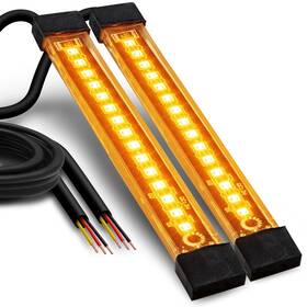 Sil0322-am Online Led Store True Mods 2pc 5 Amber Motorcycle Running Turn Signal Tail Light Strip Ki