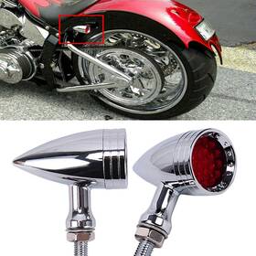 Mall-un007005-a Oumers Nib 2 Motorcycle Chrome Bullet Red 20 Led Turn / Indicator Lights Free Ship