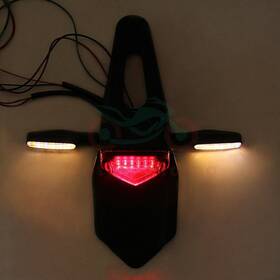 Un007028-bk-1 Oumurs Mr-un001001 Rear Dirt Bike Turn Signal Led Fender Brake Tail Light Off-road Dual Sport
