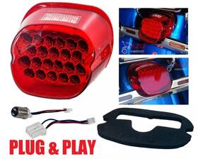 Oz-usa 635797142925 New Fl Red Led Tail Brake Light For Harley Touring Electra Fltr Road King Glide