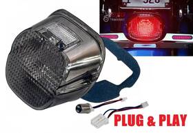 Oz-usa 635797142932 New Smoke Lens Led Tail Brake Light For Harley Custom Motorcycle Xl Flh Fx Fxr