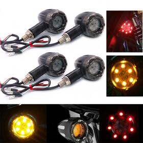 Paddsun 883149984338 Motorcycle Led Bullet Red Brake Blinker Turn Signal Tail Light For Harley Honda