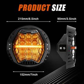 Rl0254ba-7in-yl Psler Led Headlight Dot And E-mark Approved With Amber Turn Signal Street Glide 7 Ftft