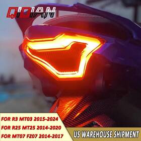 Ef-039-r3-wd3-bk-us Qidian Integrated Led Tail Light Turn Signal Lamp For Yamaha R3 Mt03 Mt07 Fz07 R25 Mt25