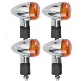 Tsn036440 Quickfitltd 4 For Motorcycle Chrome Bullet Front Rear Turn Signal Blinker Indicator Lights