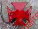 R1725 Emgo Maltese Cross Tail Light 12 Volt Brake Iron Taillight Harley Custom