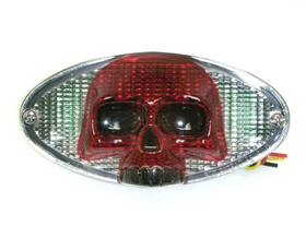 31-7625 Raider Led Motorcycle Taillight 3-d Skull Cateye Brand New L.e.d. Tail Light Assembly