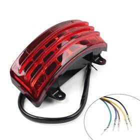 Raimukurijinusa 550732320025 Fit Harley Street Glide Tri-bar Led Rear Fender Tip Light With Harness Red Cover