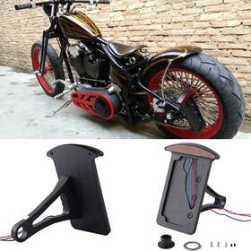 Rich Choices D-yueusqp93 Motorcycle Bobber Custom Side Mount License Plate Frames Brake Tail Black