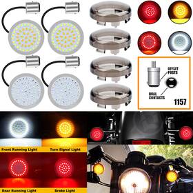 Ridroid 1157&1157 4x 1157 Led Front Rear Turn Signal Light For Harley Davidson Touring Road Glide