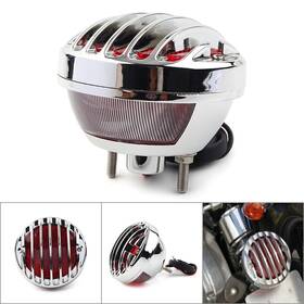 Successsss 550749621627 Round Tail Light Rear Lamp For Harley Bobber Rat Custom Chopper Red Chrome