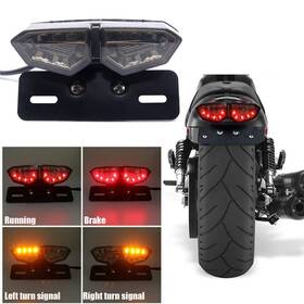Cara13 Tebocr Motorcycle Tail Light Integrated Running Brake Stop Dual Eye Turn Signa