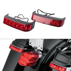Tktkparts 336245156012 Led Saddlebag Run/brake/turn Lamp Light Black Housing Red Len For Harley 2009-13