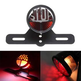 Twoagain 550744693292 Round Stop Vintage License Plate Mount Brake Light For Harley Bobber Chopper Us