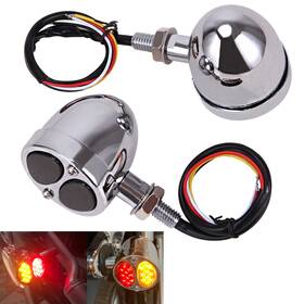 Mall2172hl027o2-a Twom Pair Led Bullet Red Amber Brake Blinker Turn Signal Tail Light For Harley Suzuki