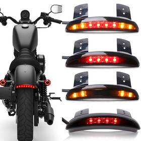Mallhlooo1ooo2-rd-a Twom For Harley Dyna Sportster 883 1200 Iron Led Fender Brake Tail Light Turn Signal
