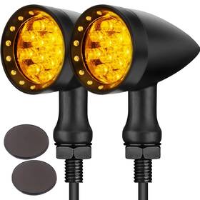 Mallunooo7oooo3-a Twom Led Bullet Amber Brake Blinker Turn Signal Tail Light For Harley Softail Fls Usa