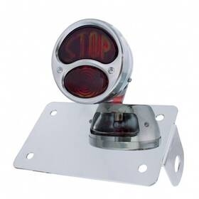 20332 United Pacific License / Tail Light Assembly Chrome Horizontal Mount