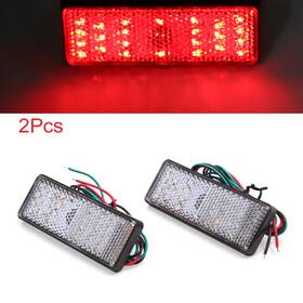 Uxcell 605322888673 2pcs Red Led Rectangle Bolt-on Motorcycle Reflector Tail Brake Turn Signal Light