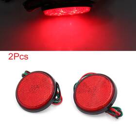 Uxcell 605322888697 2pcs Red Led Round Motorcycle Scooter Reflector Tail Brake Turn Signal Light