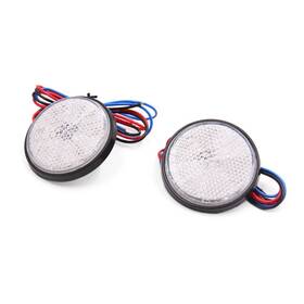 Uxcell 605322888703 2pcs Red Led Light Round Bolt-on Motorcycle Reflector Tail Brake Turn Signal