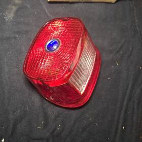 12-0018b Wyatt Gatling Tail Lamp Lens Red With Blue Dot Harley Davidson Brand Motorcycle Light