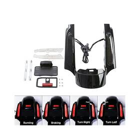 Xmtmoto Motorcycle Parts 608631855817 Touring Bike Fender Kit Integrated Led Lights Abs Material Easy Fit