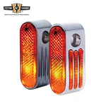 Custom Marker Lights Amber Lenses Fits Front Forks 5/16" Mounting Holes. Fixed Price $29.99.