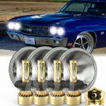 5-3/4 Crystal Clear Metal Glass Headlight Led 50000LM H4 Bulb Headlamp Set. Fixed Price $139.99.