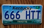 2003 Kentucky License Plate # 666 Htt. Fixed Price $29.99.